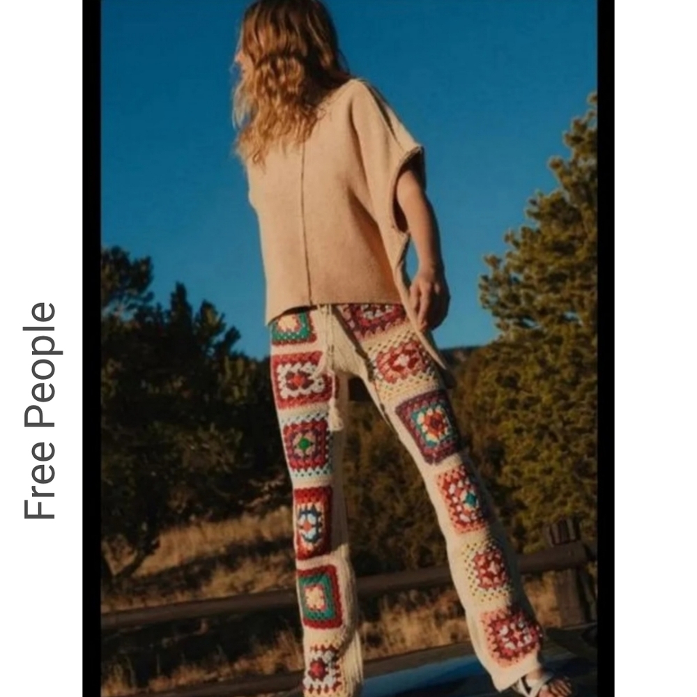 NWT Free People × FLOOK  Slouchy Crochet Trousers Pants